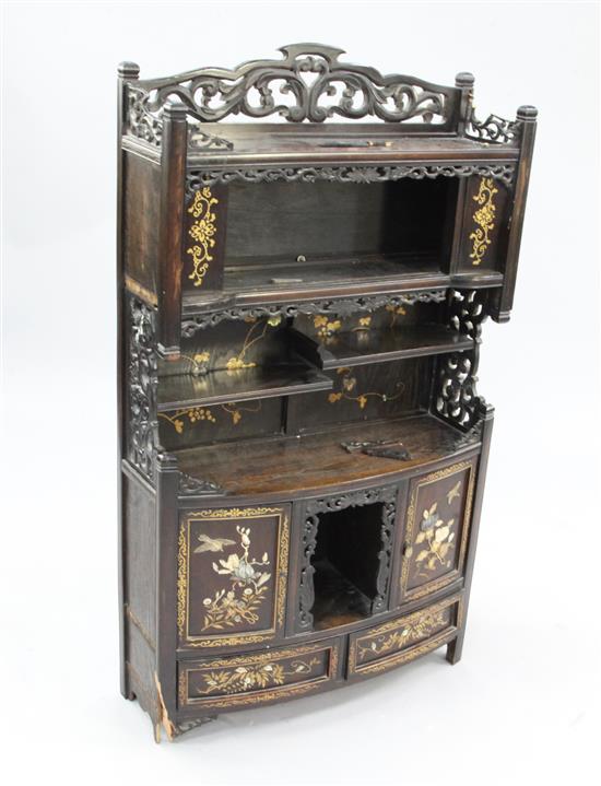 A small Japanese display cabinet. W.2ft